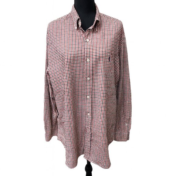 Ralph Lauren Blake XL Red Black Check Button-Down Shirt Classic Cotton Casual - Picture 1 of 8